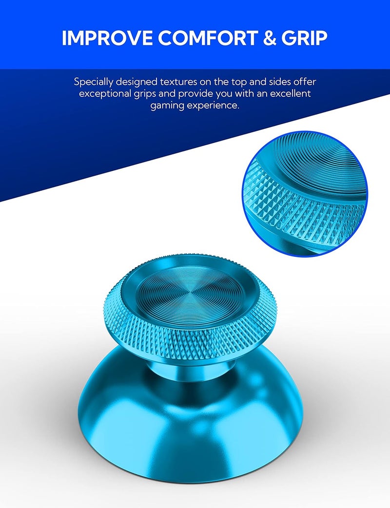 Avericht Metal Thumbsticks for PS5 Controller, Aluminum Joystick Replacement Kit for Dualsense Controller Accessories (Blue) - Image 3